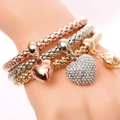 Bubble Heart Trio Bracelets