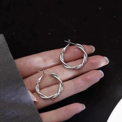 Twist Edge Hoop Earrings