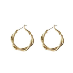 Twist Edge Hoop Earrings