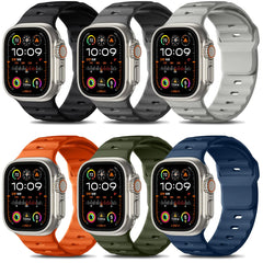 Wepro 6-Pack Silicone Sport Bands for Apple Watch