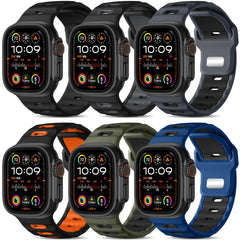 Wepro 6-Pack Silicone Sport Bands for Apple Watch