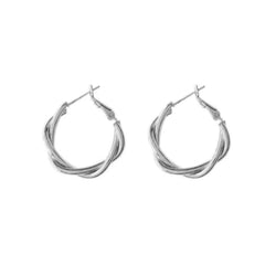 Twist Edge Hoop Earrings