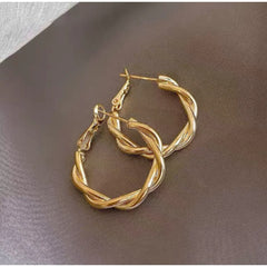 Twist Edge Hoop Earrings